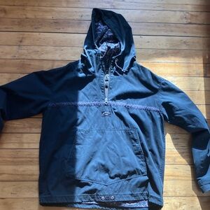Quiksilver Black and Purple Hooded Jacket